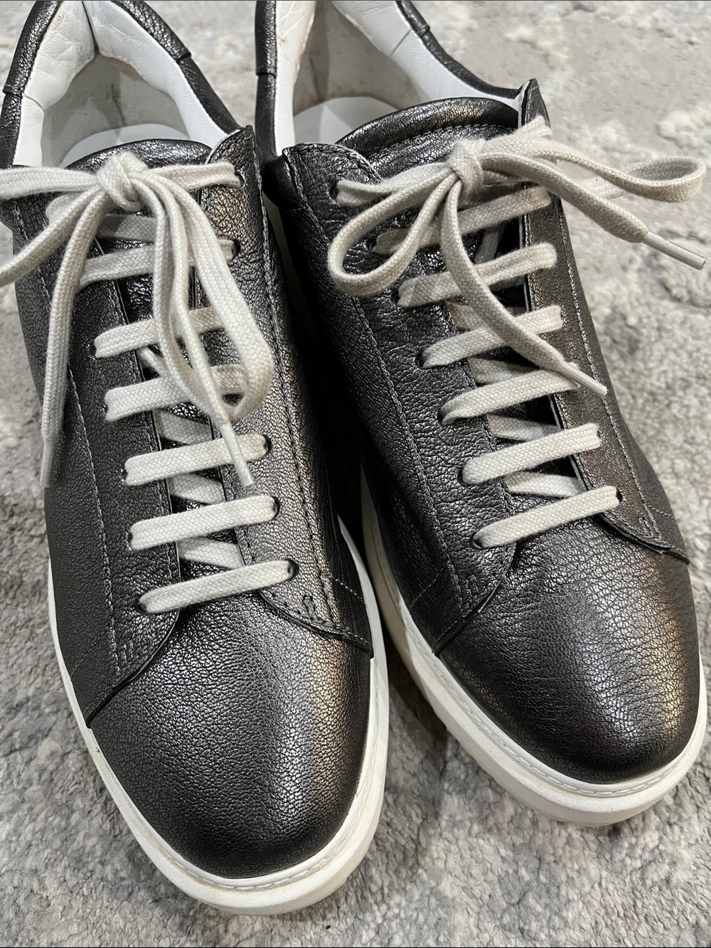 Homers Artisan Ista Pewter Leather Sneaker 38.5 - Picture 10 of 12